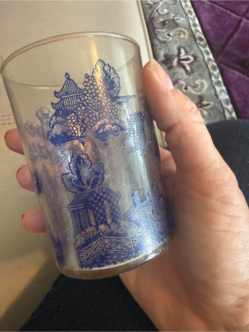 Blue Willow glasses (chinoiserie) - Picture 9 of 11